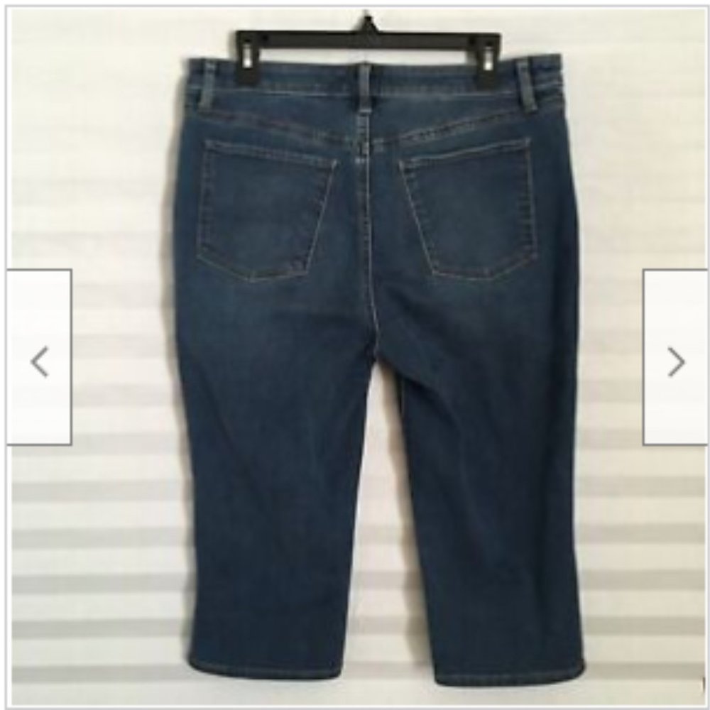 Talbots Capri Crop Pants Blue Denim Pockets‎ - Picture 2 of 8